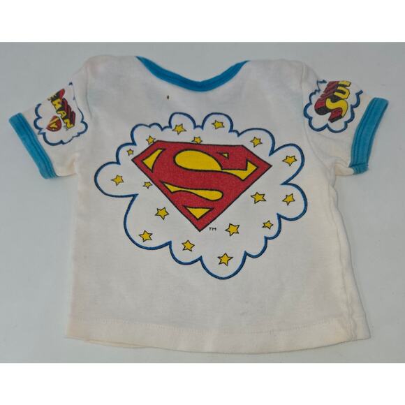 Vintage Superman Jr 1978 Champ Infant Baby T-Shirt 9 Months White Baby Fair - Picture 7 of 9